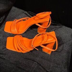 Forever 21 Vibrant Orange Block Heels